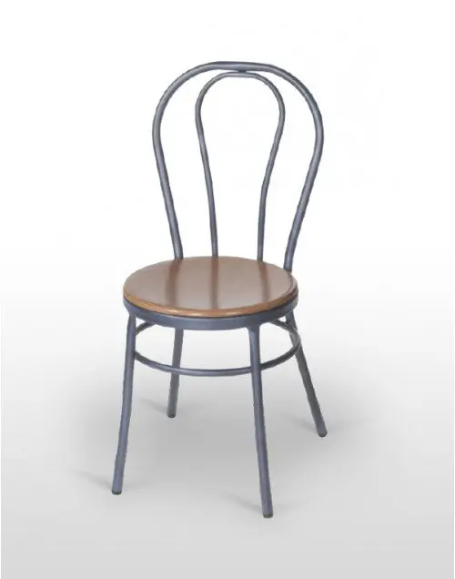 Silla con estructura tubular Con Copete de madera barnizada CHAMONIX