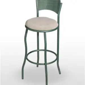 Taburete con estructura tubular Con Copete de Madera Barnizada TABURETE CINCINNATI