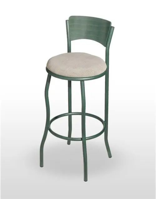 Taburete con estructura tubular Con Copete de Madera Barnizada TABURETE CINCINNATI