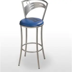 Taburete con estructura tubular con respaldo de madera barnizada TABURETE ÉVORA