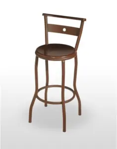 Taburete con estructura tubular y Copete de madera barnizada TABURETE CHAMONIX