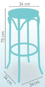 Taburete con estructura tubular TABURETE ARQUILLO ALTO.RESP