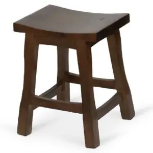 Taburete de madera de pino con asiento de madera TABURETE BODEGA BAJO