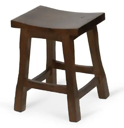 Taburete de madera de pino con asiento de madera TABURETE BODEGA BAJO