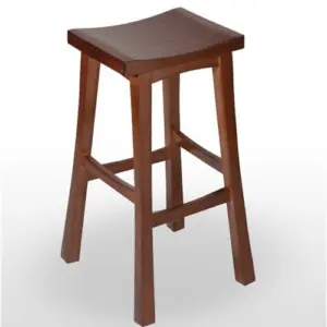 Taburete de madera de pino con asiento de madera TABURETE BODEGA ALTO