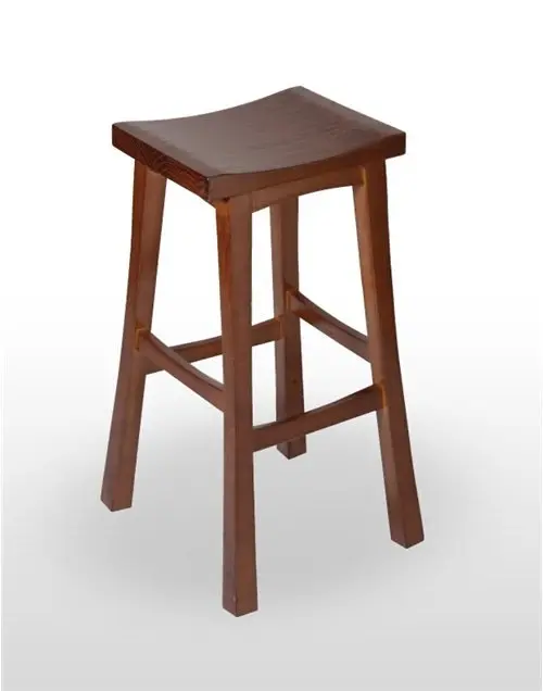 Taburete de madera de pino con asiento de madera TABURETE BODEGA ALTO