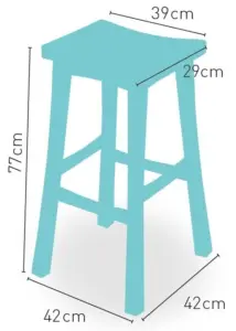 Taburete de madera de pino con asiento de madera TABURETE BODEGA ALTO