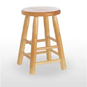 Taburete de madera de pino con asiento de madera TABURETE BODEGA BAJO