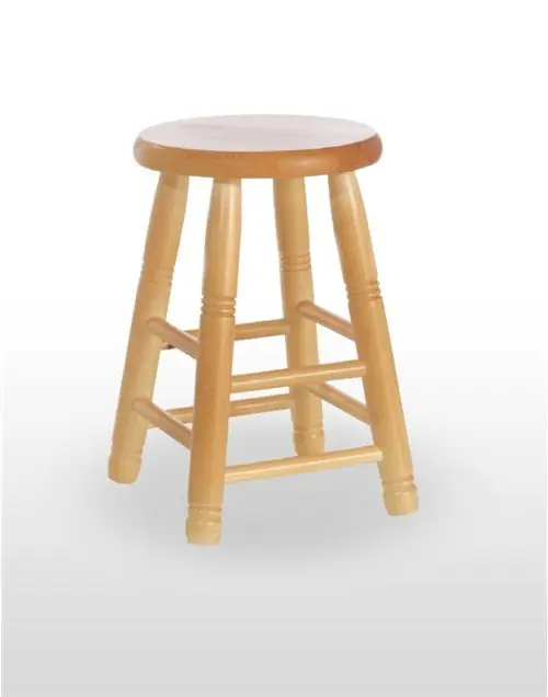 Taburete de madera de pino con asiento de madera TABURETE BODEGA BAJO