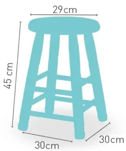 Taburete de madera de pino con asiento de madera TABURETE BODEGA BAJO