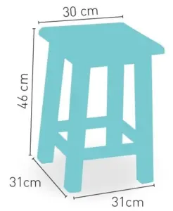 Taburete de madera de pino con asiento de madera TABURETE COLONIAL BAJO