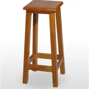 Taburete de madera de pino con asiento de madera TABURETE TOLEDO BAJO