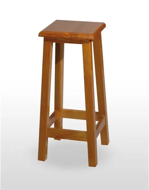 Taburete de madera de pino con asiento de madera TABURETE TOLEDO BAJO