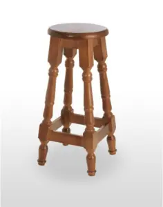 Taburete de madera de pino con asiento de madera TABURETE TOLEDO ALTO