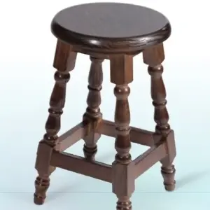 Taburete de madera de pino con asiento de madera TABURETE TOLEDO ALTO