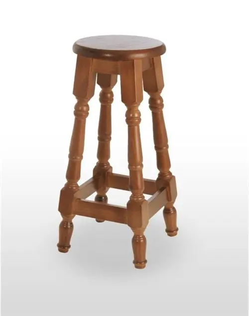 Taburete de madera de pino con asiento de madera TABURETE TOLEDO ALTO