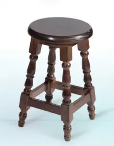 Taburete de madera de pino con asiento de madera TABURETE TOLEDO ALTO