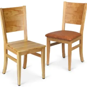 Silla de Madera de pino macizo acabado barniz con asiento en diferentes acabados RIOJA