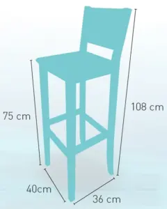 Taburete de Madera de pino macizo acabado barniz con asiento en diferentes acabados TABURETE MESÓN