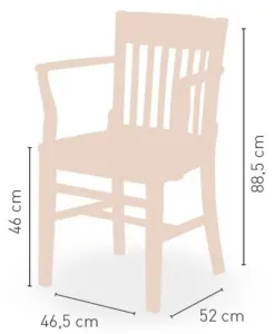Silla de madera de haya barnizada en tono Nogal 05 DUSSELDORF
