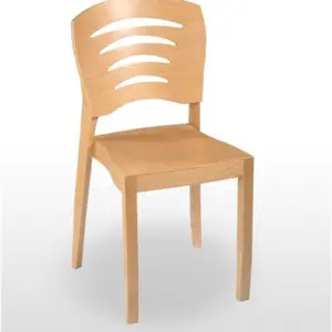 Silla de madera de haya barnizada en tono Nogal 05 DUSSELDORF