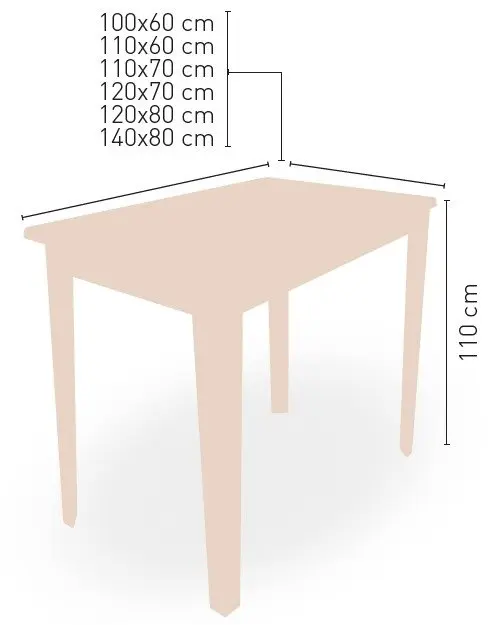 Mesa armazón metálico acabado epoxi carta colores KIEV-R