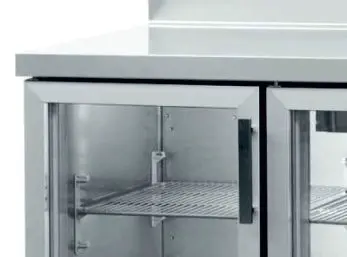 Mesa Snack Refrigerada 4 puertas Cristal Fondo 600 de 2542x600x850h mm MRCH-250V