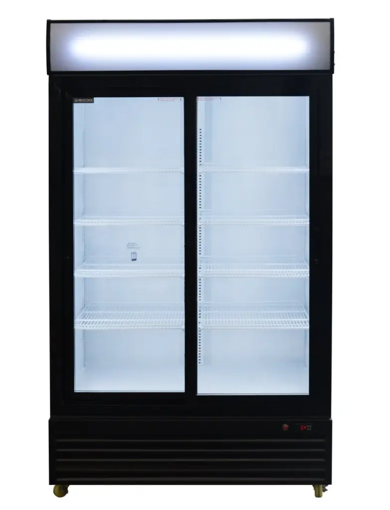 Armario Expositor Refrigerado 1000 litros 2 Puertas Correderas de Vidrio de 1130 x730 x2030h mm CSD1000S