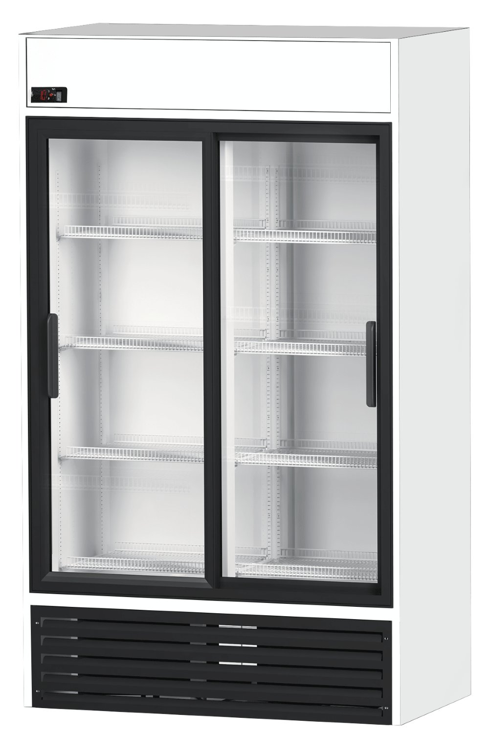 Armario Expositor Refrigerado 1000 litros 2 Puertas Correderas de Vidrio de 1250 x695 x2005h mm RVCS1000