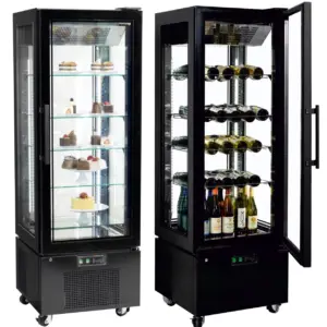 Armario Expositor Refrigerado 400 Litros 4 Caras de Cristal Línea VIBORG UPD400-C CLIMAHOSTELERIA