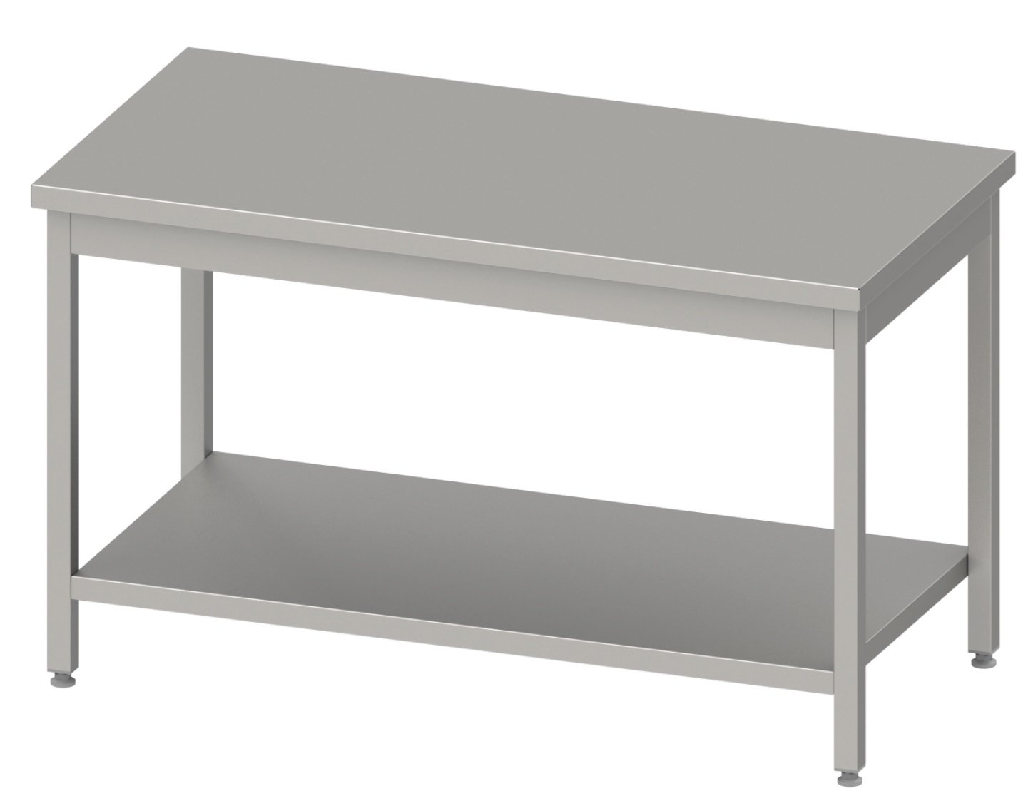 Mesa de Trabajo Acero Inoxidable Central CON Estante Fondo 600/700 a elegir Línea VARSOVIA MC67 CLIMAHOSTELERIA