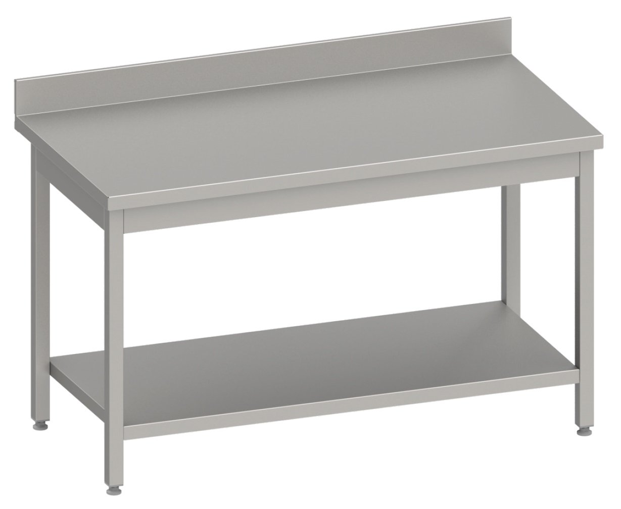 Mesa de Trabajo Acero Inoxidable Mural CON Estante Fondo 600/700 a elegir Línea VARSOVIA MM67 CLIMAHOSTELERIA