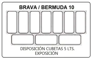 Vitrina Expositora Refrigerada Profesional para Heladerías Cristal Curvo COF BRAVA-BERMUDA DIFRIHO