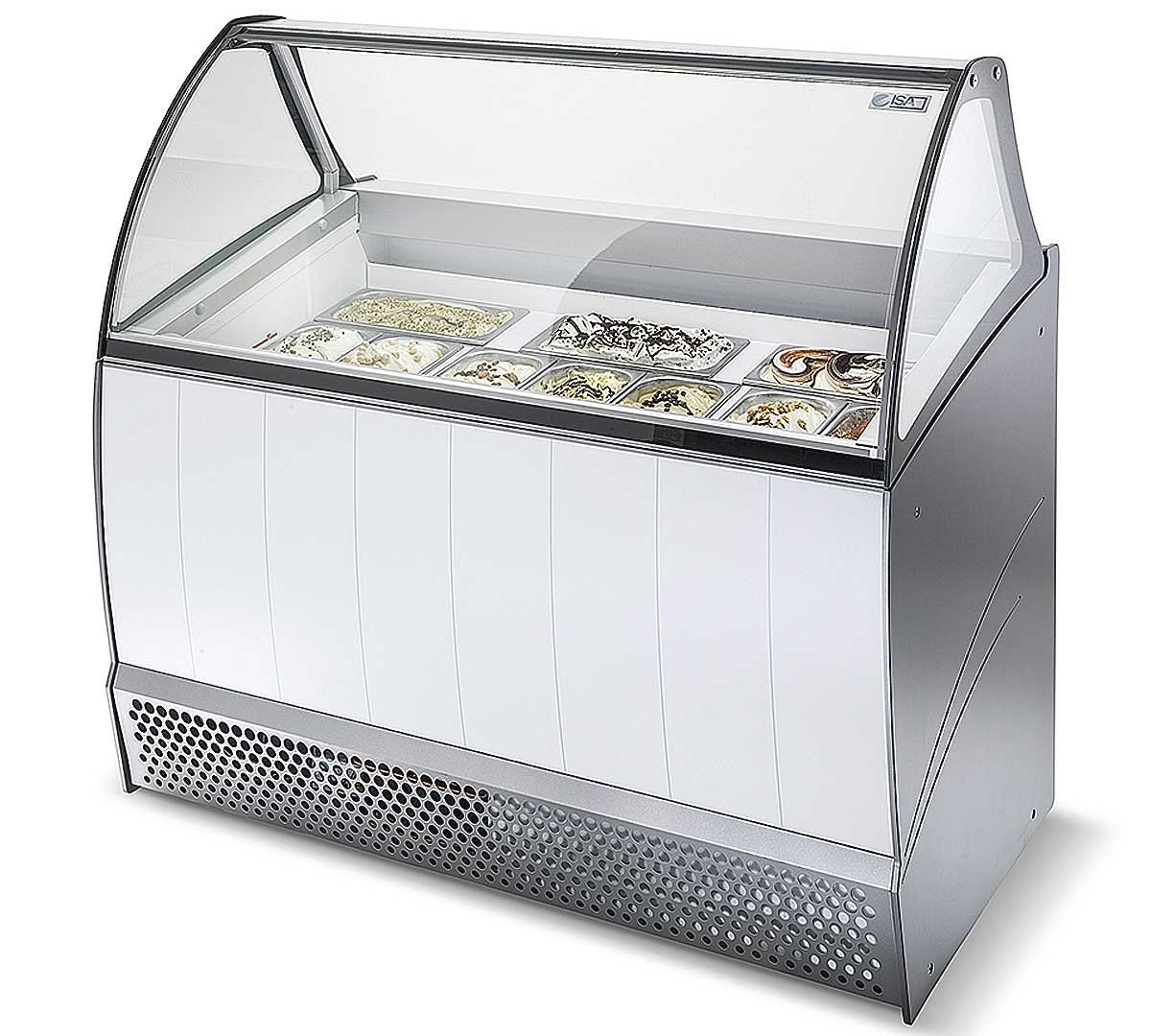 Vitrina Expositora Refrigerada Profesional para Heladerías Cristal Curvo COF BRAVA-BERMUDA DIFRIHO