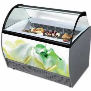 Vitrina Expositora Refrigerada Profesional para Heladerías Cristal Curvo COF BRAVA-BERMUDA DIFRIHO