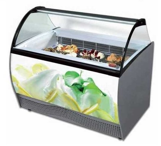 Vitrina Expositora Refrigerada Profesional para Heladerías Cristal Curvo COF BRAVA-BERMUDA DIFRIHO