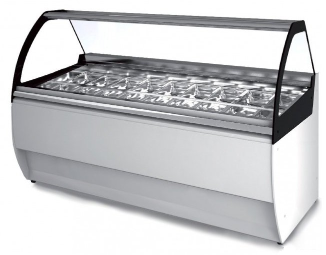 Vitrina Expositora Refrigerada para Heladerías Panelada o Base con Compresor Hermético o Semi-hermético TWIST-H/SH DIFRIHO