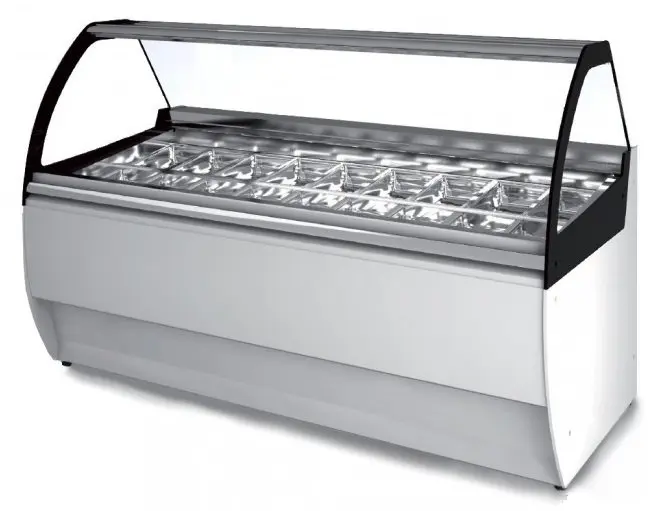 Vitrina Expositora Refrigerada para Heladerías Panelada o Base con Compresor Hermético o Semi-hermético TWIST-H/SH DIFRIHO
