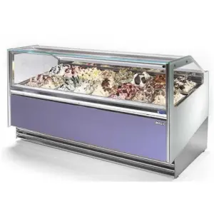 Vitrina Expositora Refrigerada para Heladerías Panelada o Base con Compresor Hermético o Semi-hermético MAGIC 2V-H/SH DIFRIHO