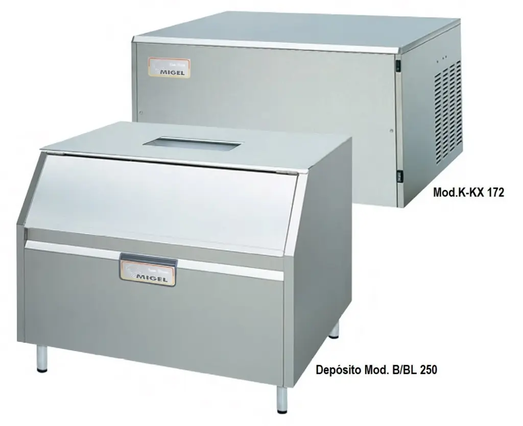 Fabricadores de Cubitos de hielo Serie K-KX de 150 a 262 kilos/días de producción K-KX DIFRIHO