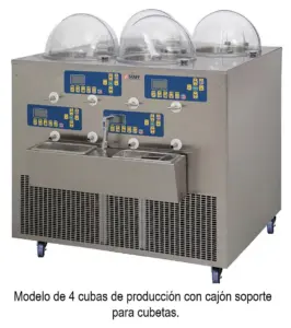 Mantecadoras Expositoras de Helado con Refrigeración por Aire o Agua GLS de 2 o 4 cubas GLS MESFRED