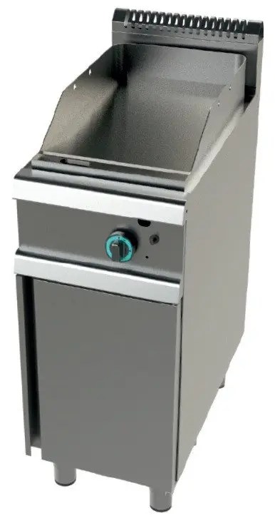 Frytops a gas Acero laminado placa lisa con mueble Serie 900 JUNEX de 400x900x900h mm FT9C00L