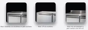 Bajomostradores de Congelación Acero Inox Fondo 700 de 2, 3 o 4 puertas BMBT MESFRED