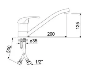 Grifo Monomando Sobremesa de Palanca Corta y Caño Bajo 548033