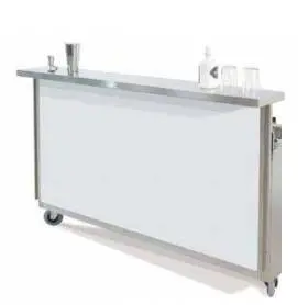 Kit Barra con soporte con guías traseras con panel decorativo blanco y ruedas para Mueble de Combinados ERATOS
