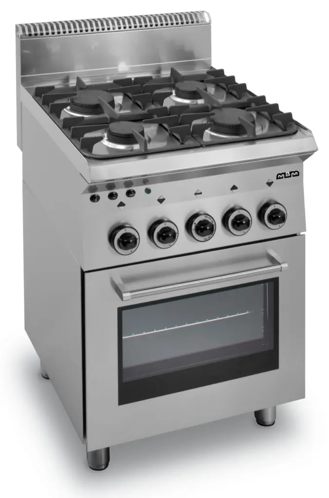 Cocina a Gas de 4 o 6 Fuegos Fondo 650 Con Horno Línea SMART 650 MBM