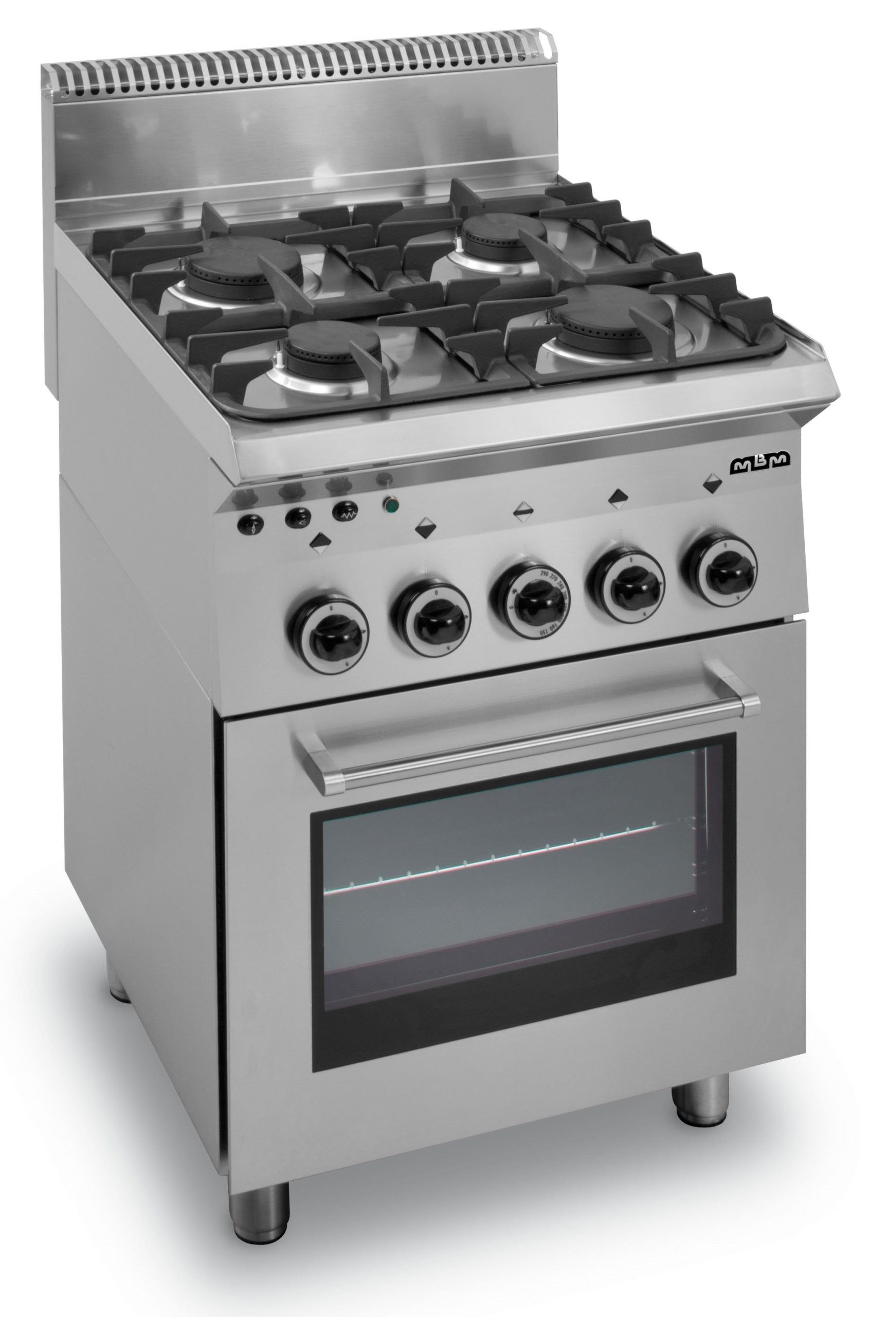 Cocina a Gas de 4 o 6 Fuegos Fondo 650 Con Horno Línea SMART 650 MBM