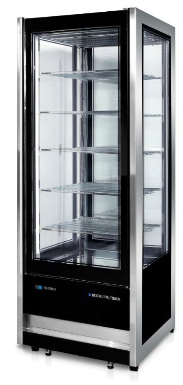 Armario Refrigerado Pastelerías 4 caras Cristal Bitemperatura Estantes rotativos 500 litros CRISTAL TOWER RV 725 TB/TN EUROFRED