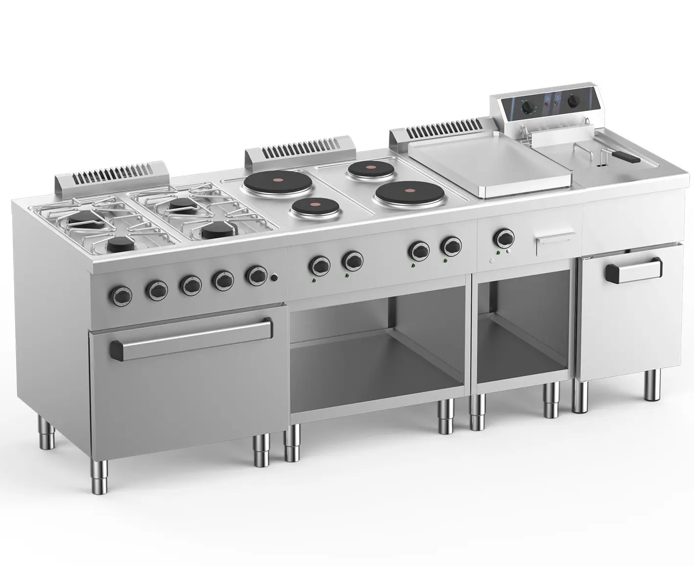 Cocina a Gas 4 fuegos con Mueble Fondo 700 ELFU77A START LINE