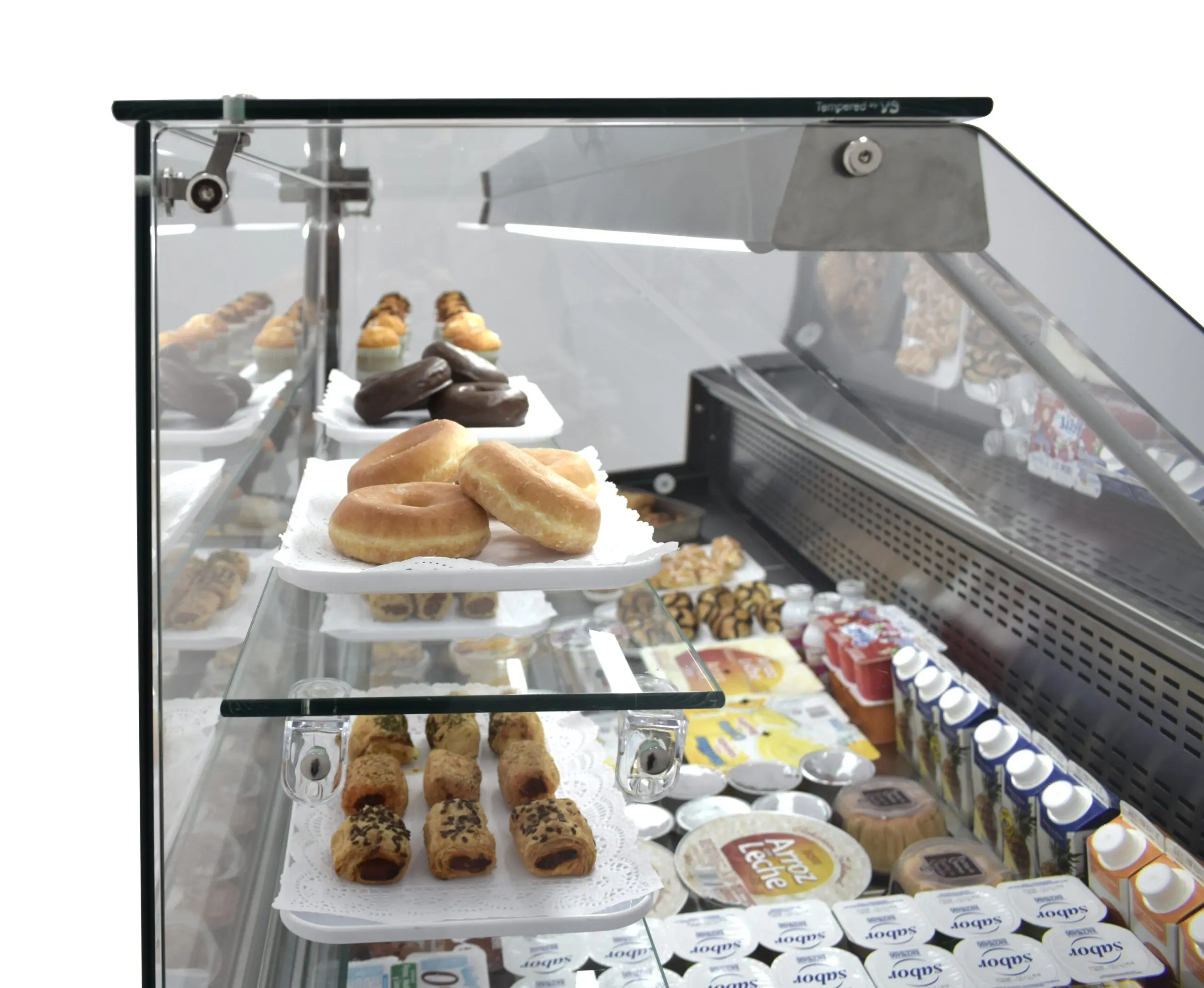 Vitrina Refrigerada Pastelería de 2 metros Fondo 973 mm Frío Estático - Exposición Inox - 2 Estantes Línea CORDOBA VRE-200-P